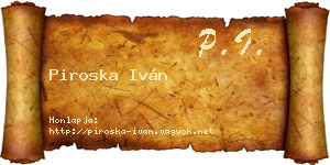 Piroska Iván névjegykártya
